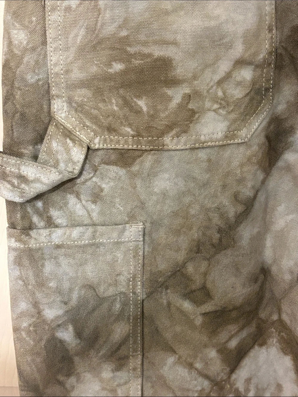 PacSun Tie-Dye Carpenter Pants in Grey and Olive - Picture 6 of 6
